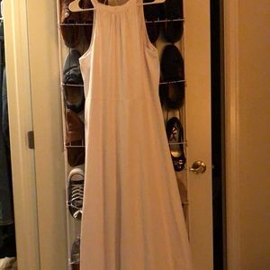 Floor length white sundress